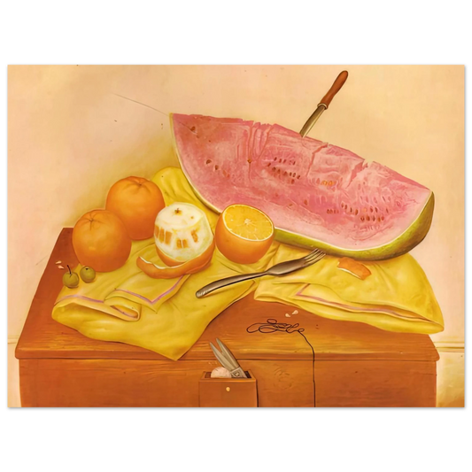 Watermelons And Oranges by Fernando Botero – art poster