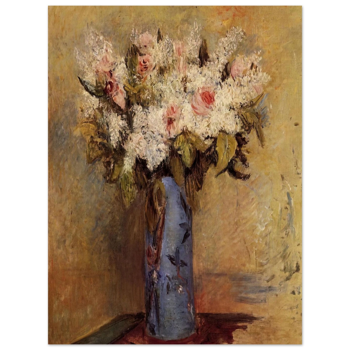 Vase Of Lilacs And Roses by Pierre-Auguste Renoir – art poster, view 2