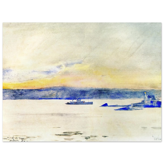Afterglow, Gloucester Harbor by Childe Hassam – art poster