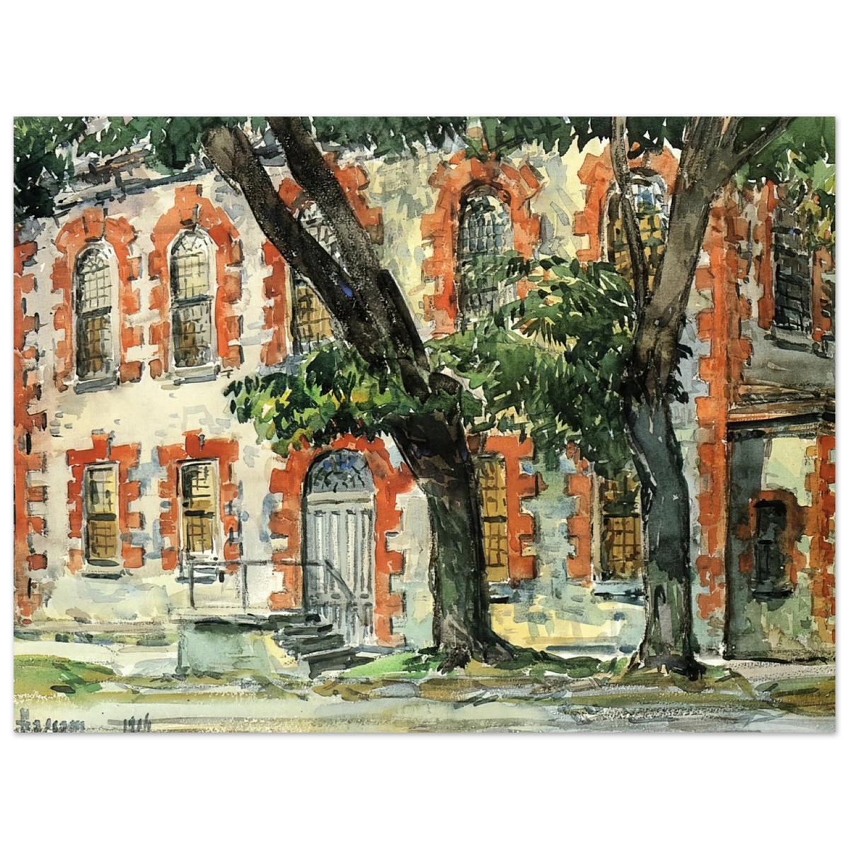 Old Dutch Building, Fishkill, New York by Childe Hassam – art poster, view 2