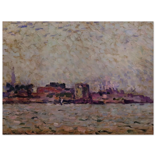 Morning Fog Over The Port Of Veer Holland by Theo van Rysselberghe (1906) – art poster