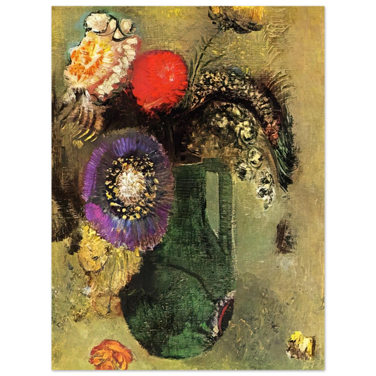 Flowers In Green Vase With Handles by Odilon Redon – art poster