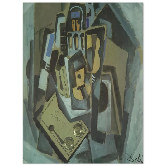Pierrot And Guitar by Salvador Dali – art poster, view 2