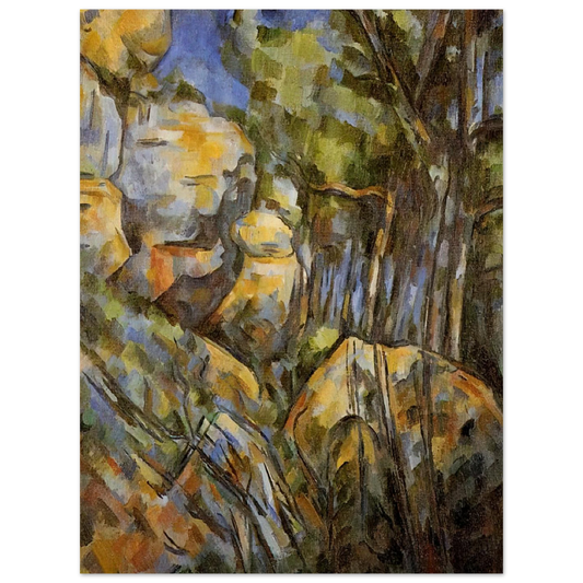 Rocks Near The Caves Below The Chateau Noir by Paul Cézanne – art poster
