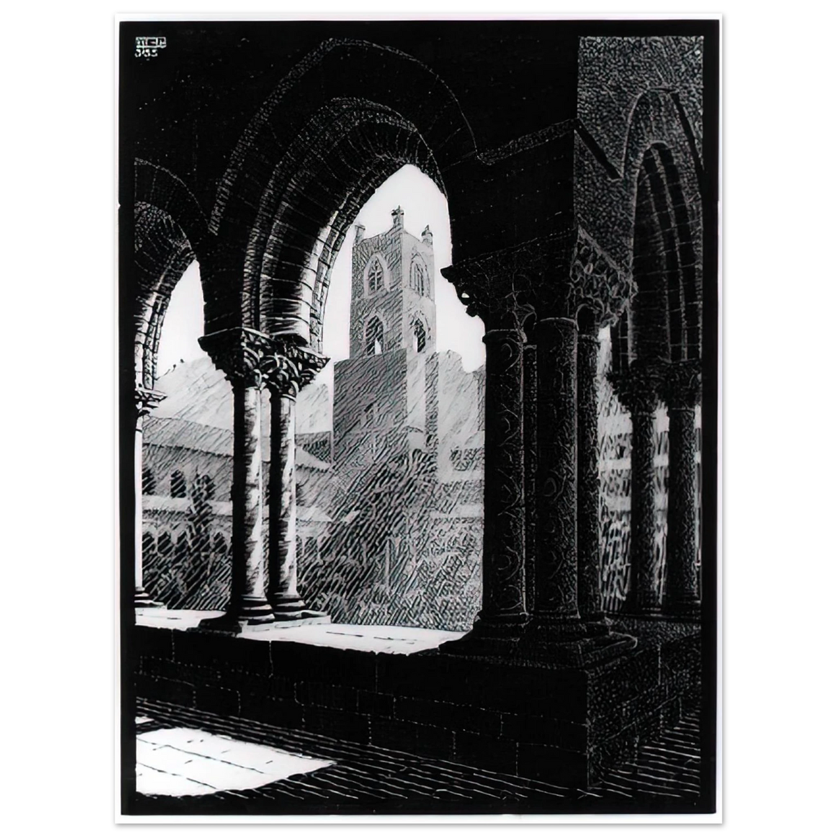 Cloister Of Monreale Sicily by M.C. Escher – art poster