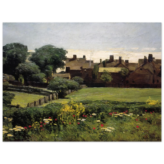 Village Scene by Childe Hassam – art poster