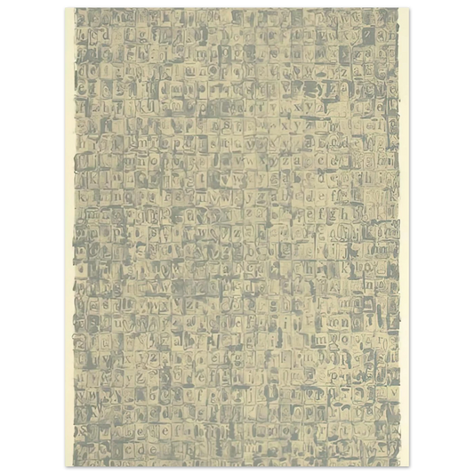 Gray Alphabets Ulae 57 by Jasper Johns (1968) – art poster