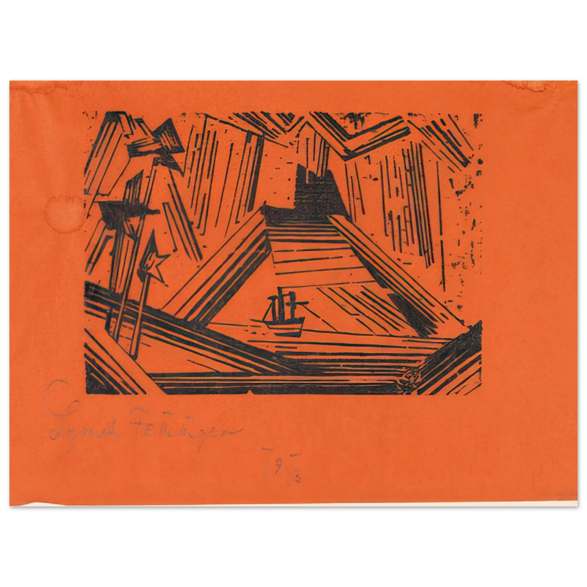 Volcano Vulkan by Lyonel Feininger (1919) – art poster, view 2