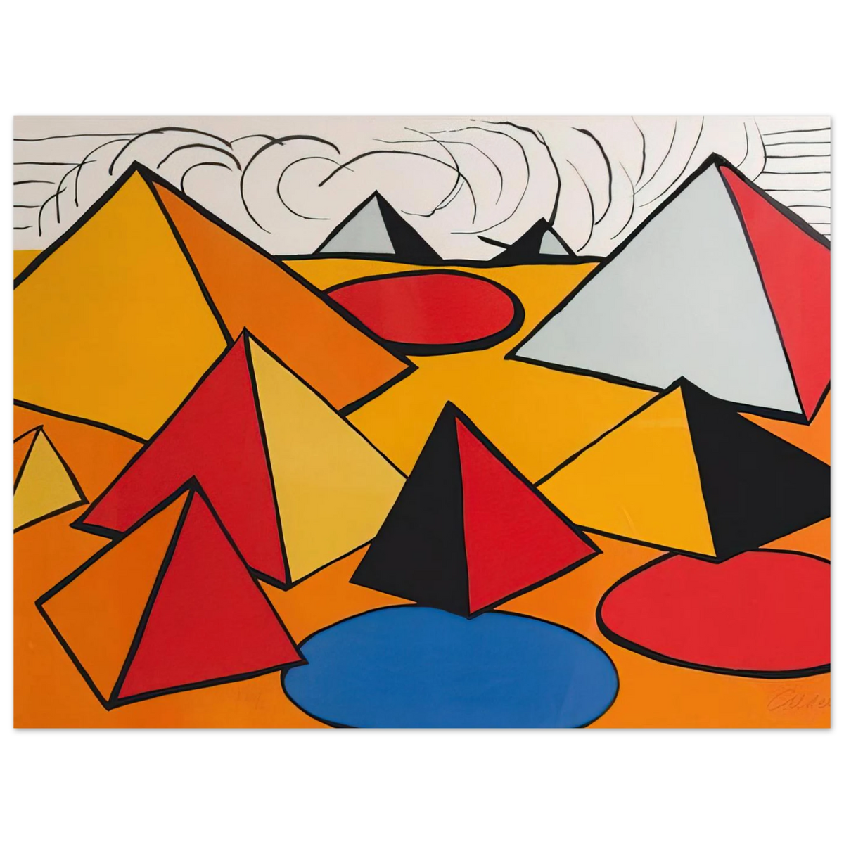 Pryamids And Clouds by Alexander Calder (1970) – art poster