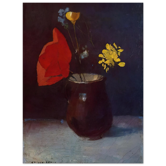 Pitcher Of Flowers by Odilon Redon – art poster