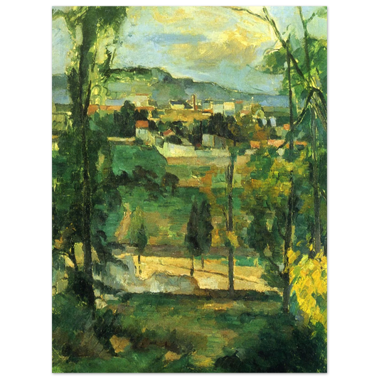 Village Behind Trees by Paul Cézanne – art poster