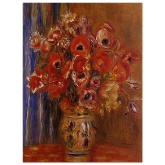 Vase Of Tulips And Anemones by Pierre-Auguste Renoir – art poster