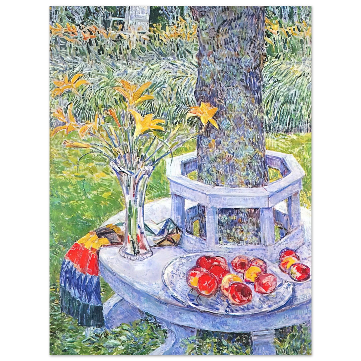 Mrs. Hassam's Garden At East Hampton by Childe Hassam – art poster