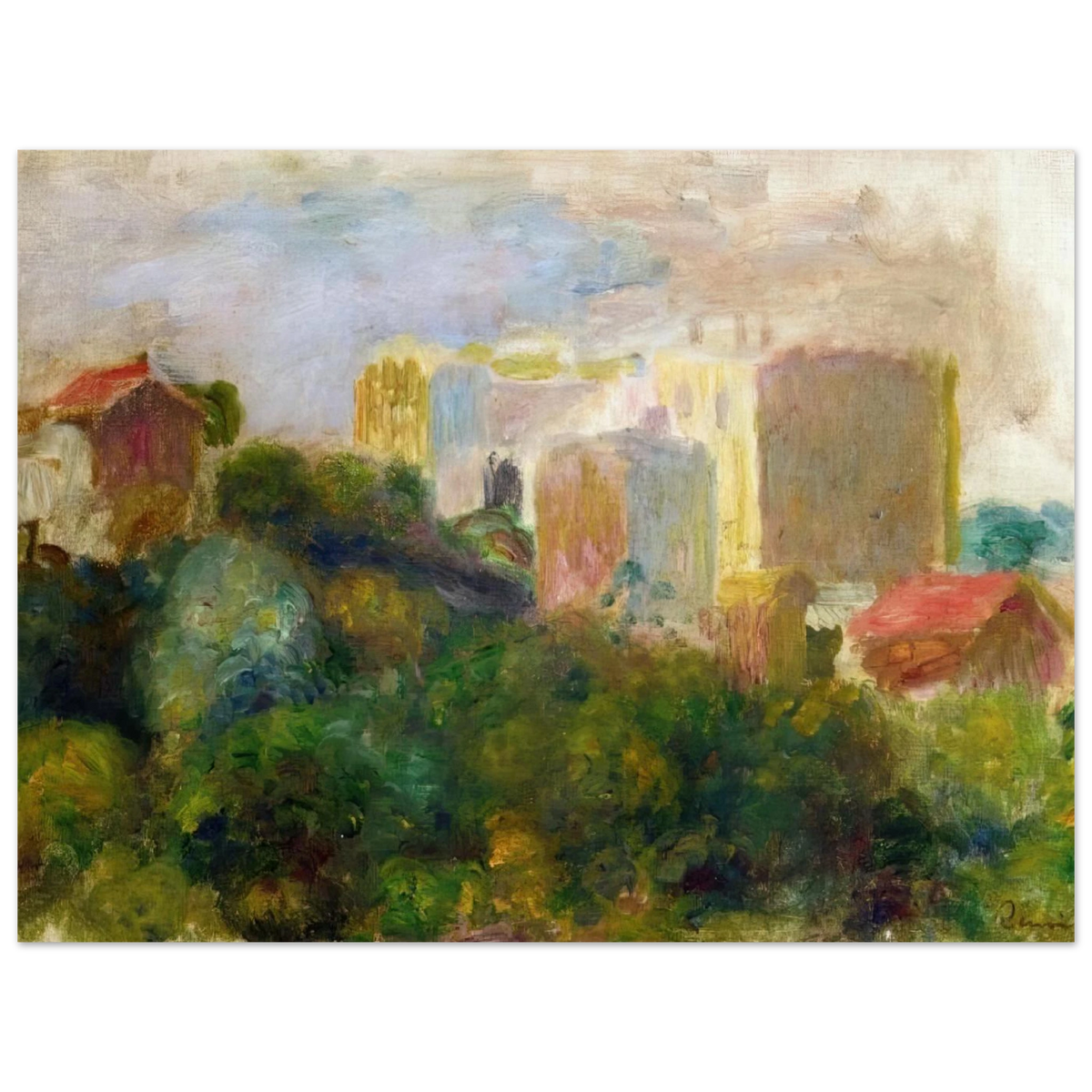 View From Renoir's Garden In Montmartre by Pierre-Auguste Renoir – art poster