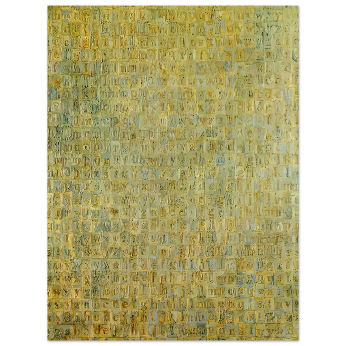 Grey Alphabets by Jasper Johns – art poster, view 2