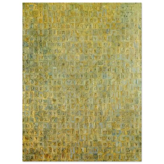 Grey Alphabets by Jasper Johns – art poster, view 2