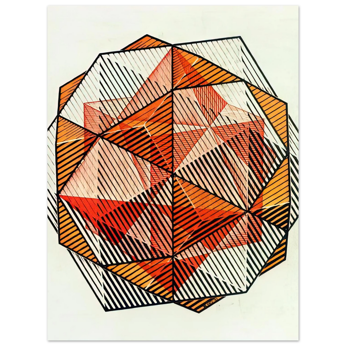 Four Regular Solids by M.C. Escher – art poster