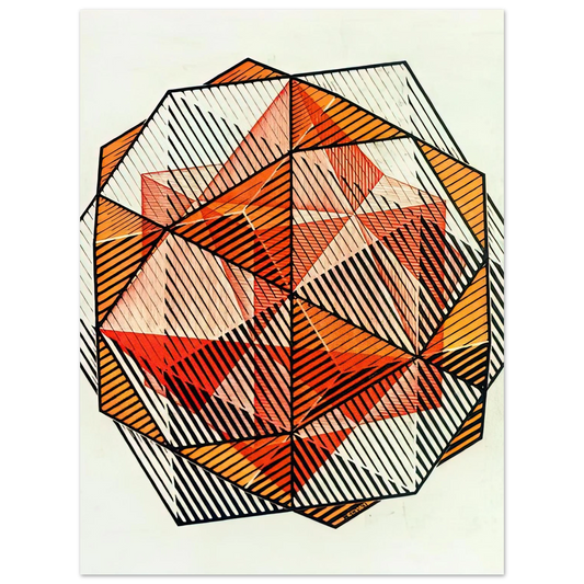 Four Regular Solids by M.C. Escher – art poster