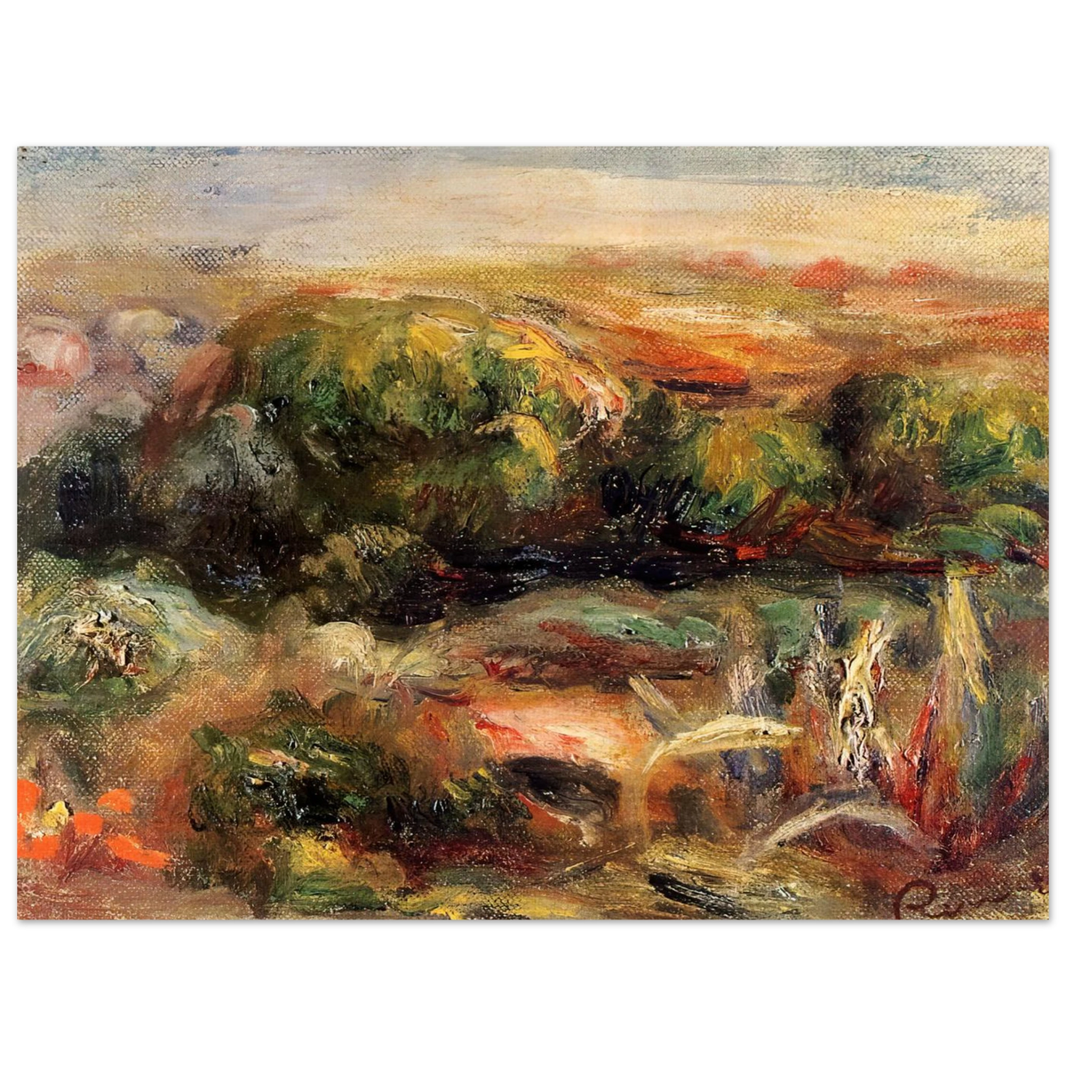 Landscape Near Cagnes by Pierre-Auguste Renoir – art poster, view 2