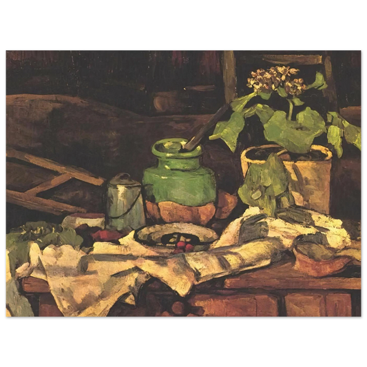 Flower Pot At A Table by Paul Cézanne – art poster