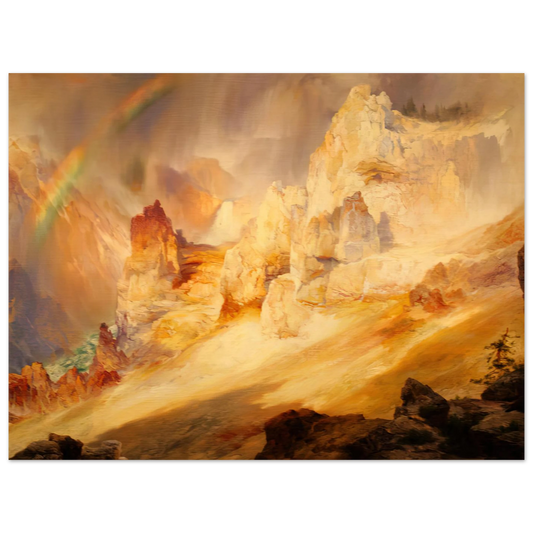 Rainbow Over The Grand Canyon Of The Yellowstone by Thomas Moran – art poster