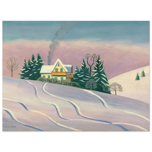 Winterlandscape In Bavaria by Gabriele Munter (1950) – art poster