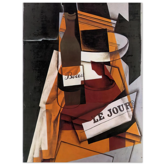 Bottle Newspaper And Fruit Bowl by Juan Gris (1915) – art poster, view 2