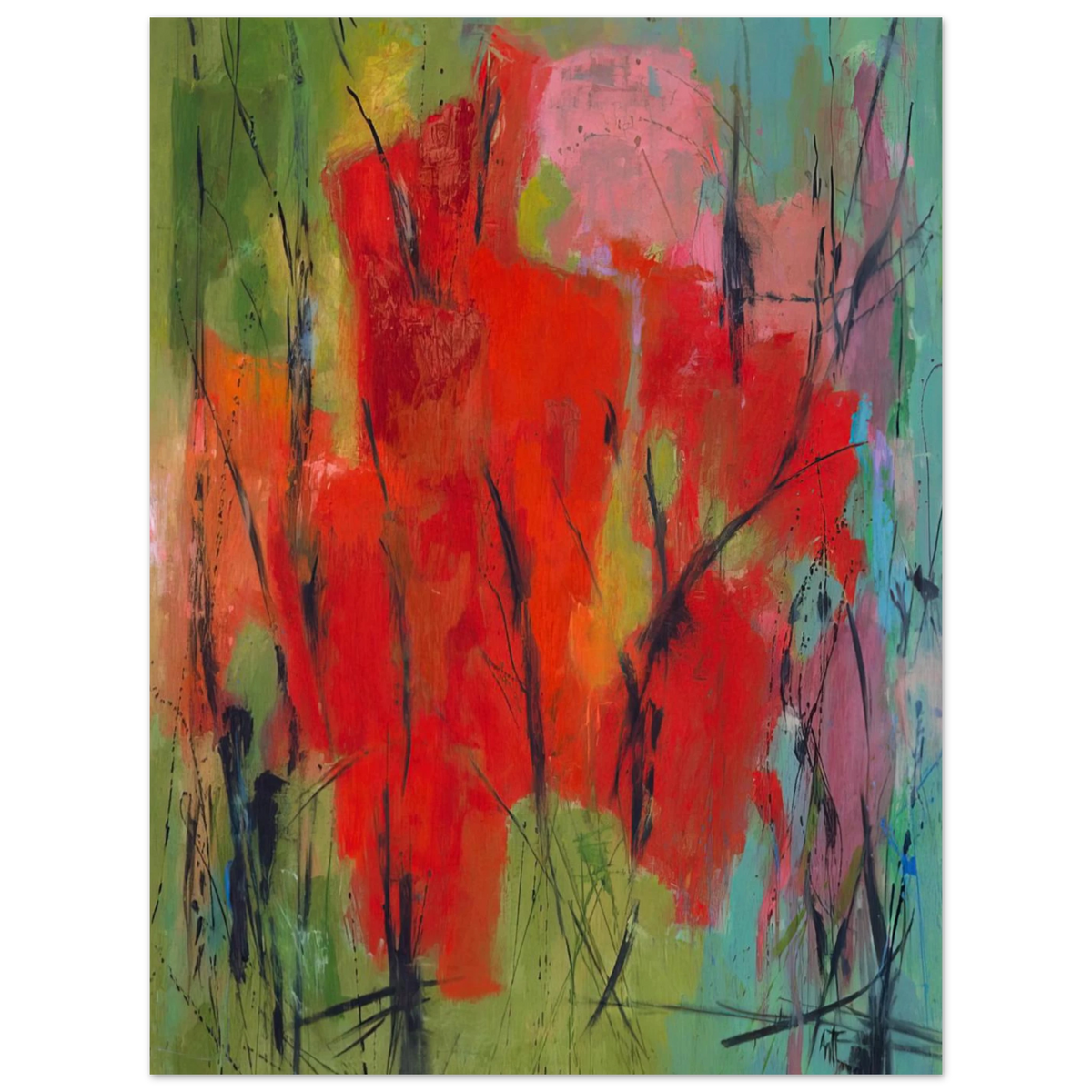Red Abstraction by Alma Woodsey Thomas (1960) – art poster