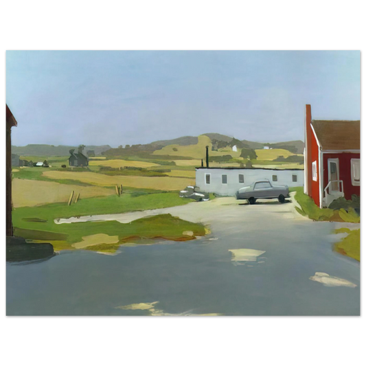 Long Island Landscape With Red Building by Fairfield Porter (1962) – art poster, view 2
