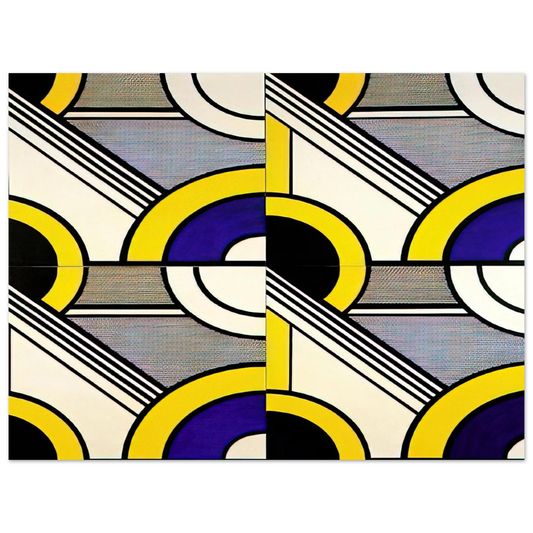 Modular Painting With Four Panels 1 by Roy Lichtenstein (1969) – art poster