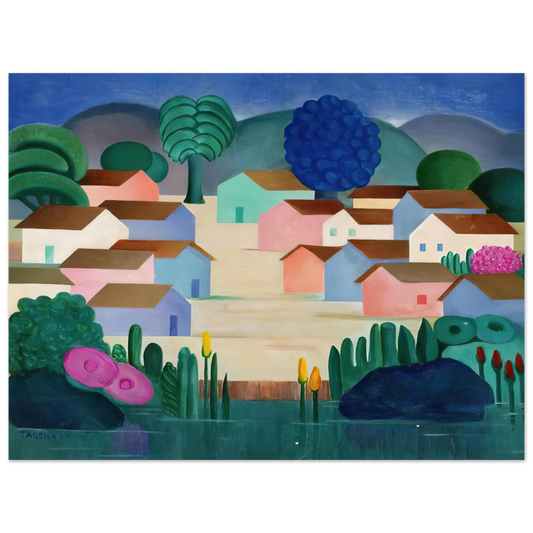 Landscape With Sixteen Houses by Tarsila do Amaral – art poster