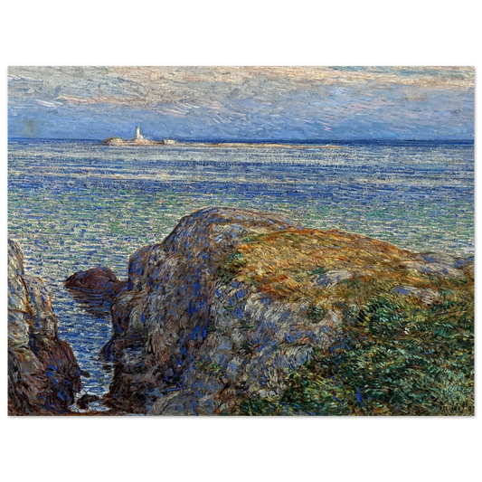White Island Light (Isles of Shoals at Sundown) by Childe Hassam – art poster