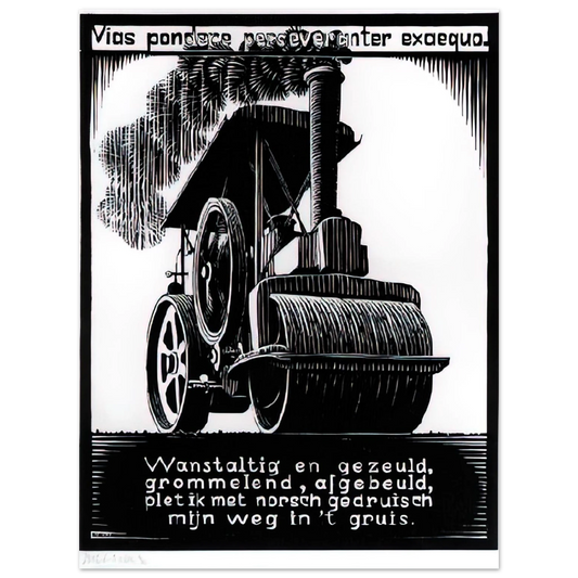 Emblemata Steamroller by M.C. Escher – art poster