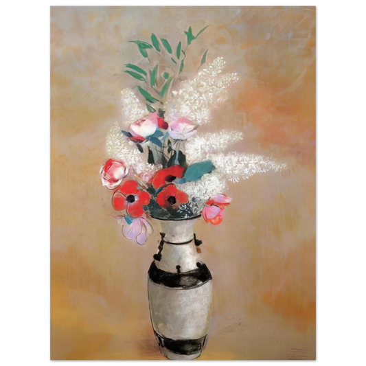 Bouquet With White Lilies In A Japanese Vase by Odilon Redon – art poster