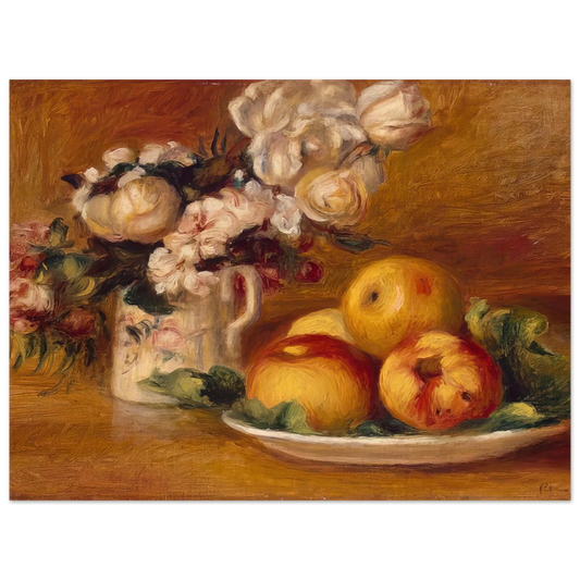 Apples And Flowers by Pierre-Auguste Renoir – art poster, view 2
