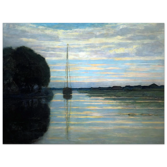 River View With A Boat Sun by Piet Mondrian – art poster, view 2