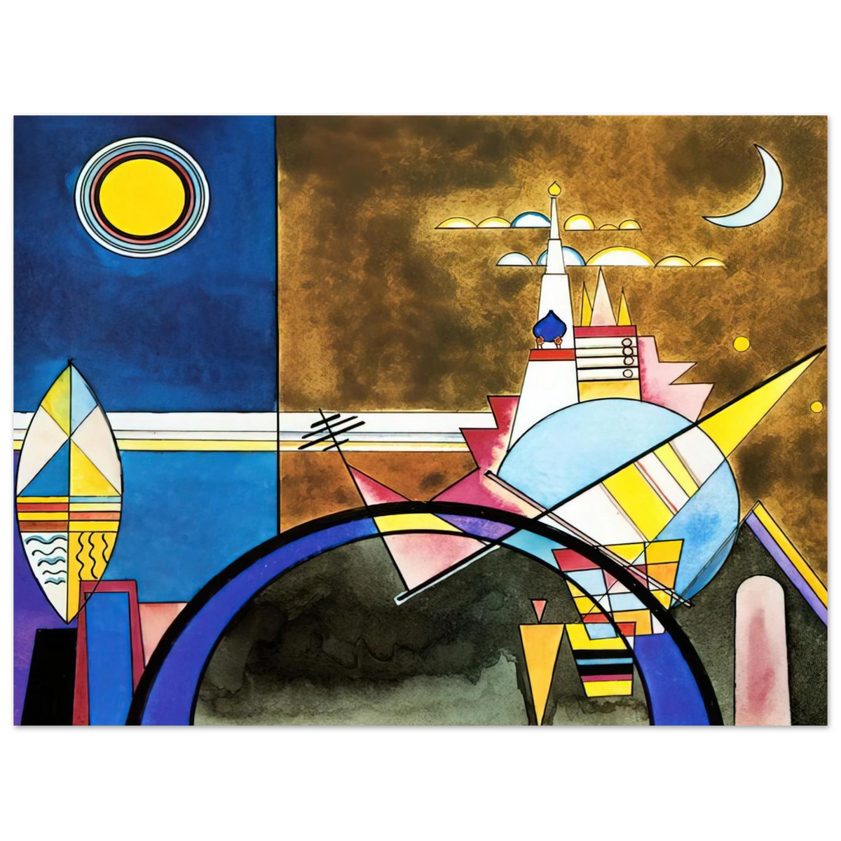 Picture Xvi The Great Gate Of Kiev Stage Set For Mussorgsky's Pictures At An Exhibition In by Wassily Kandinsky (1928) – art poster, view 2