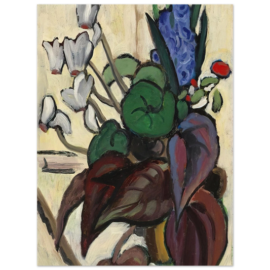 Blumen Auf Wei Zyklamen Und Hyazinthe by Gabriele Munter (1934) – art poster