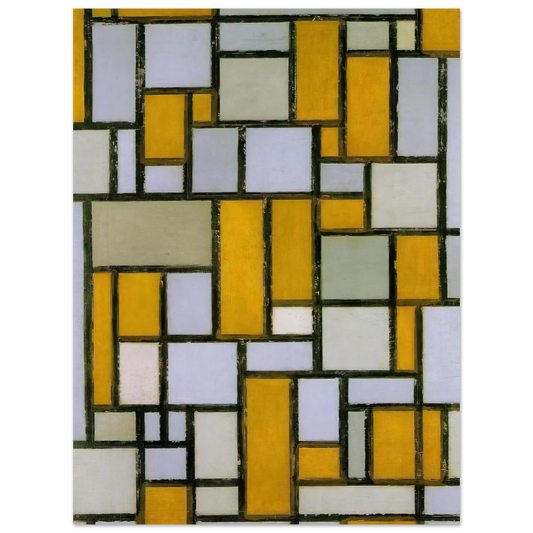 Composition With Gray And Light Brown by Piet Mondrian – art poster