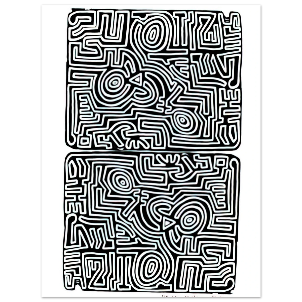Labyrinth by Keith Haring (1989) – art poster, view 2