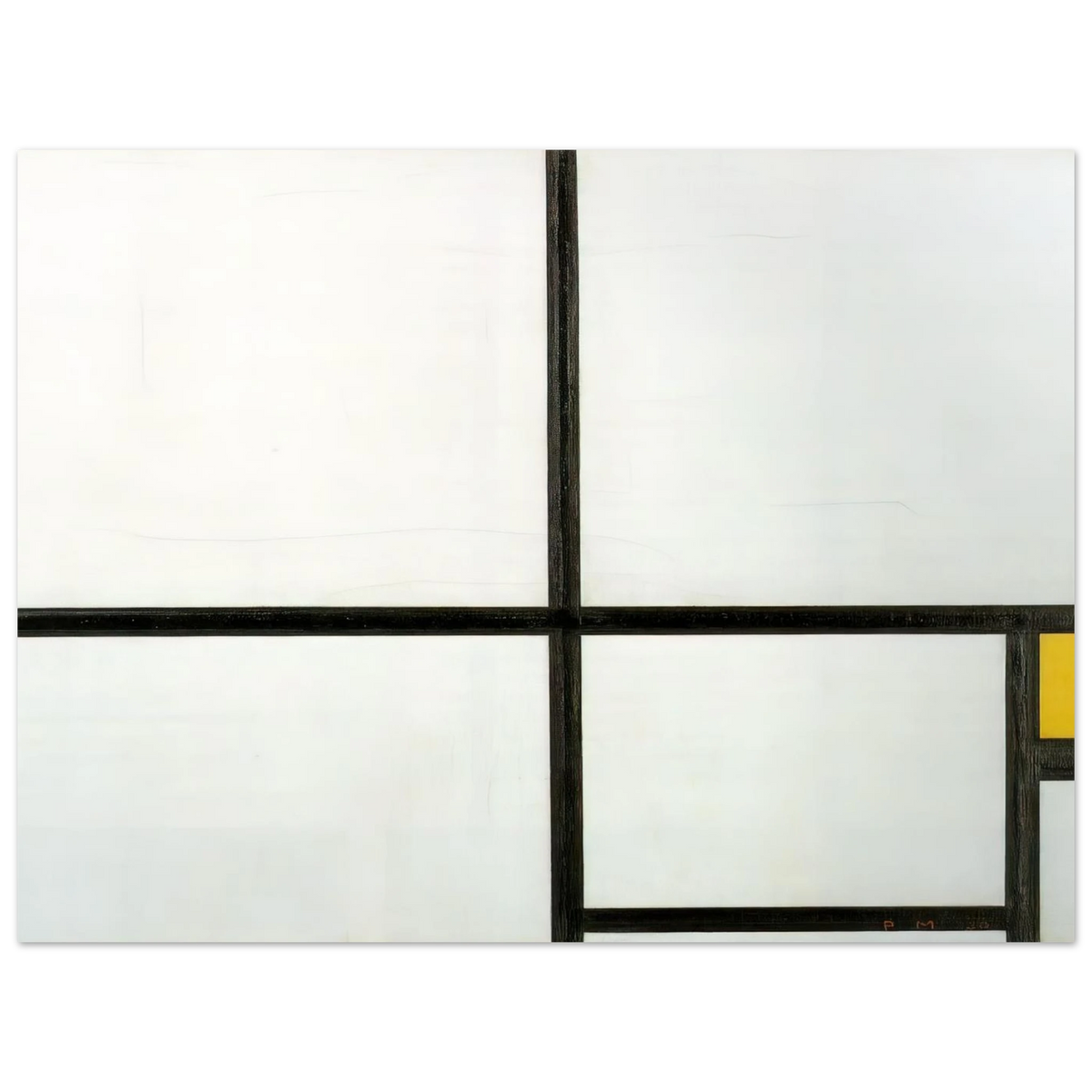 Composition With Yellow Patch by Piet Mondrian – art poster