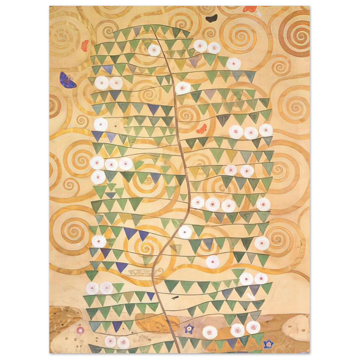 Cartoon For The Frieze Of The Villa Stoclet In Brussels Right Part Of The Tree Of Life by Gustav Klimt (1909) – art poster