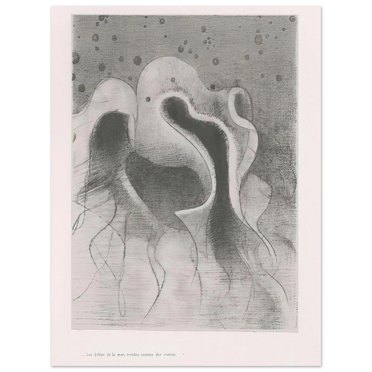 The Beasts Of The Sea Round Like Leather Bottles Plate 22 by Odilon Redon (1896) – art poster