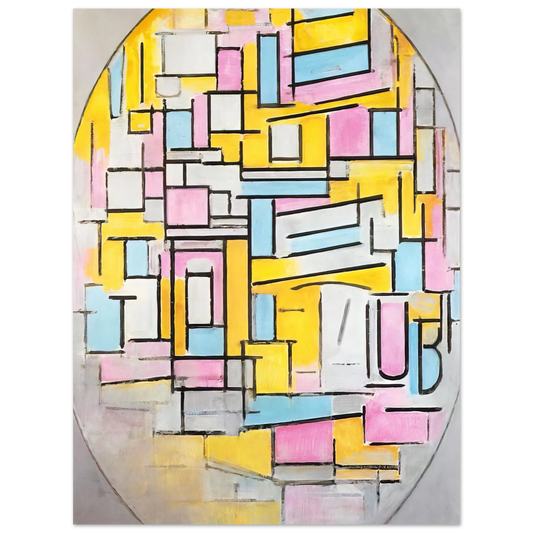 Composition With Oval In Color Planes Ii by Piet Mondrian – art poster, view 2