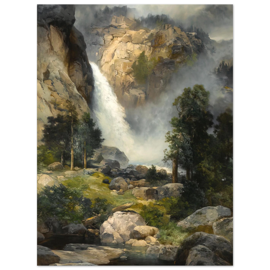 Cascade Falls, Yosemite by Thomas Moran – art poster
