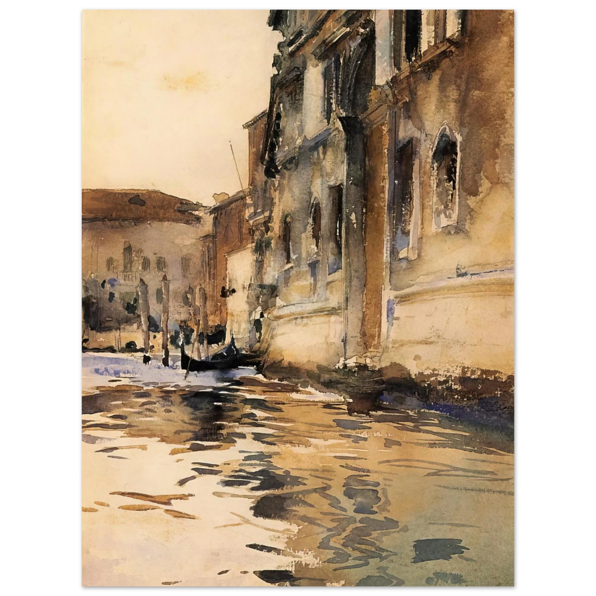 Venetian Canal, Palazzo Corner by John Singer Sargent – art poster, view 2