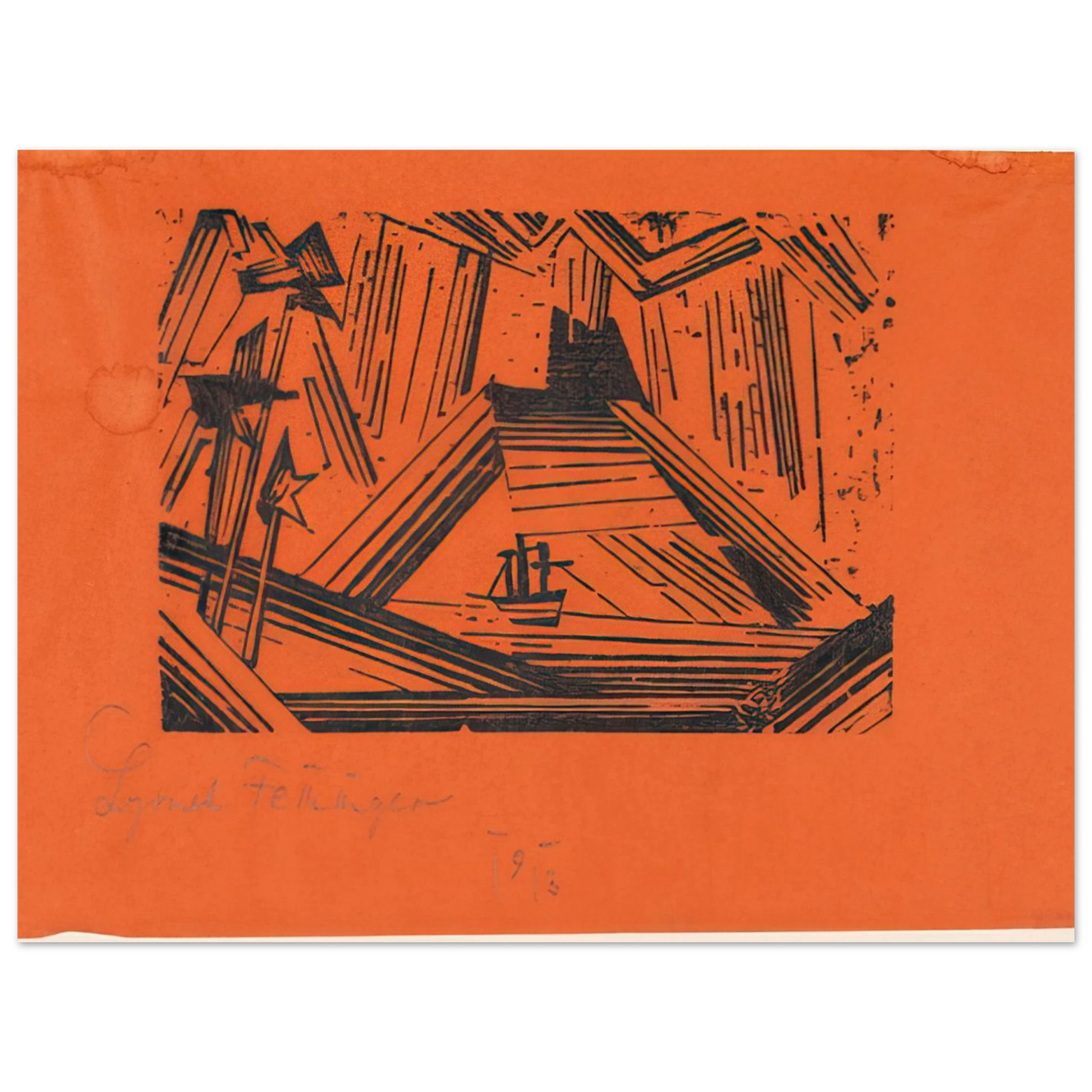 Volcano Vulkan by Lyonel Feininger (1919) – art poster