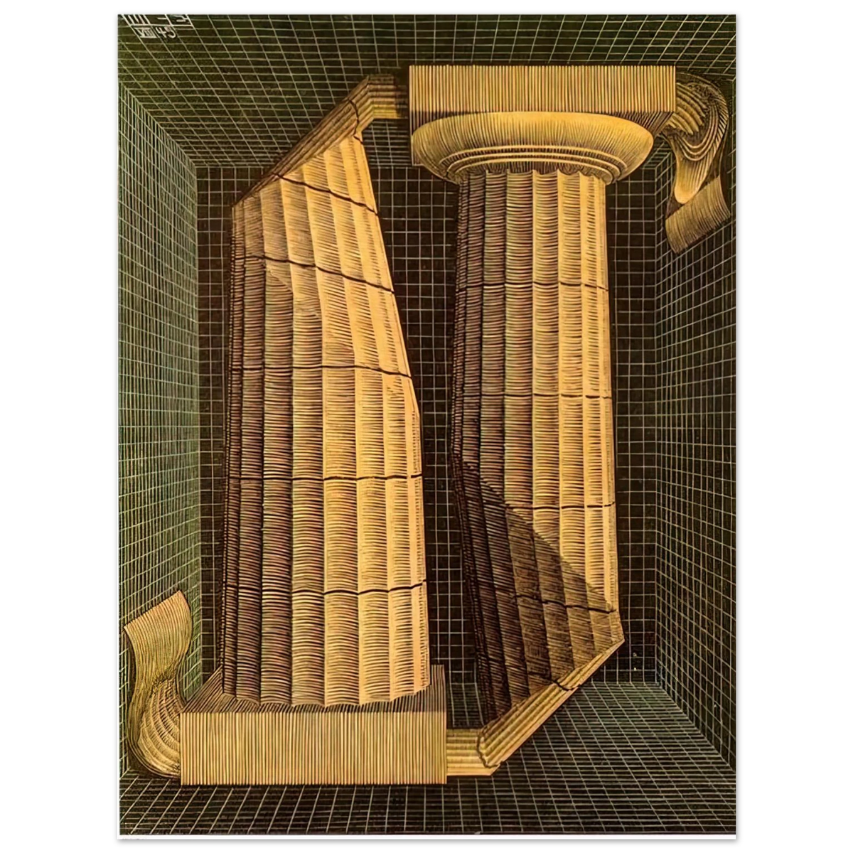 Doric Columns by M.C. Escher – art poster, view 2