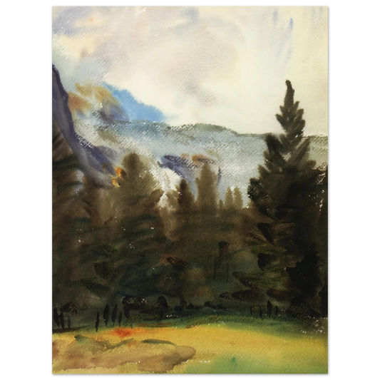 Purtud Fir Trees And Snow Mountains by John Singer Sargent – art poster, view 2
