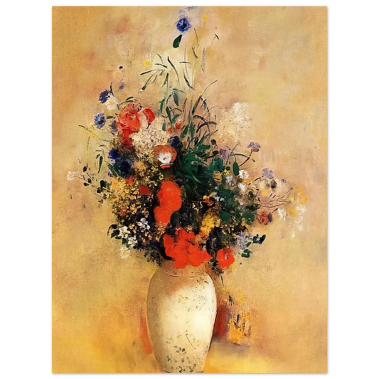 Flowers In A Blue Vase by Odilon Redon – art poster